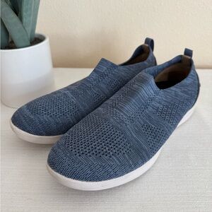 ABEO Blue Knit Slip-On Casual Sneakers